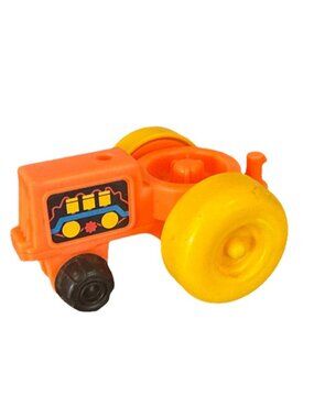Vintage Mattel Little People Farm Tractor Orange Yellow
